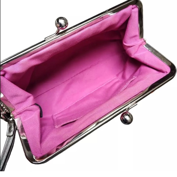 COACH Optic Mini Signature Lurex Framed Kisslock Clutch Wristlet LTD ED NWT - Picture 11 of 11